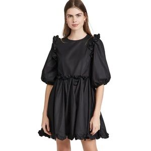 EN SAISON Poplin Scallop Detail Mini Dress